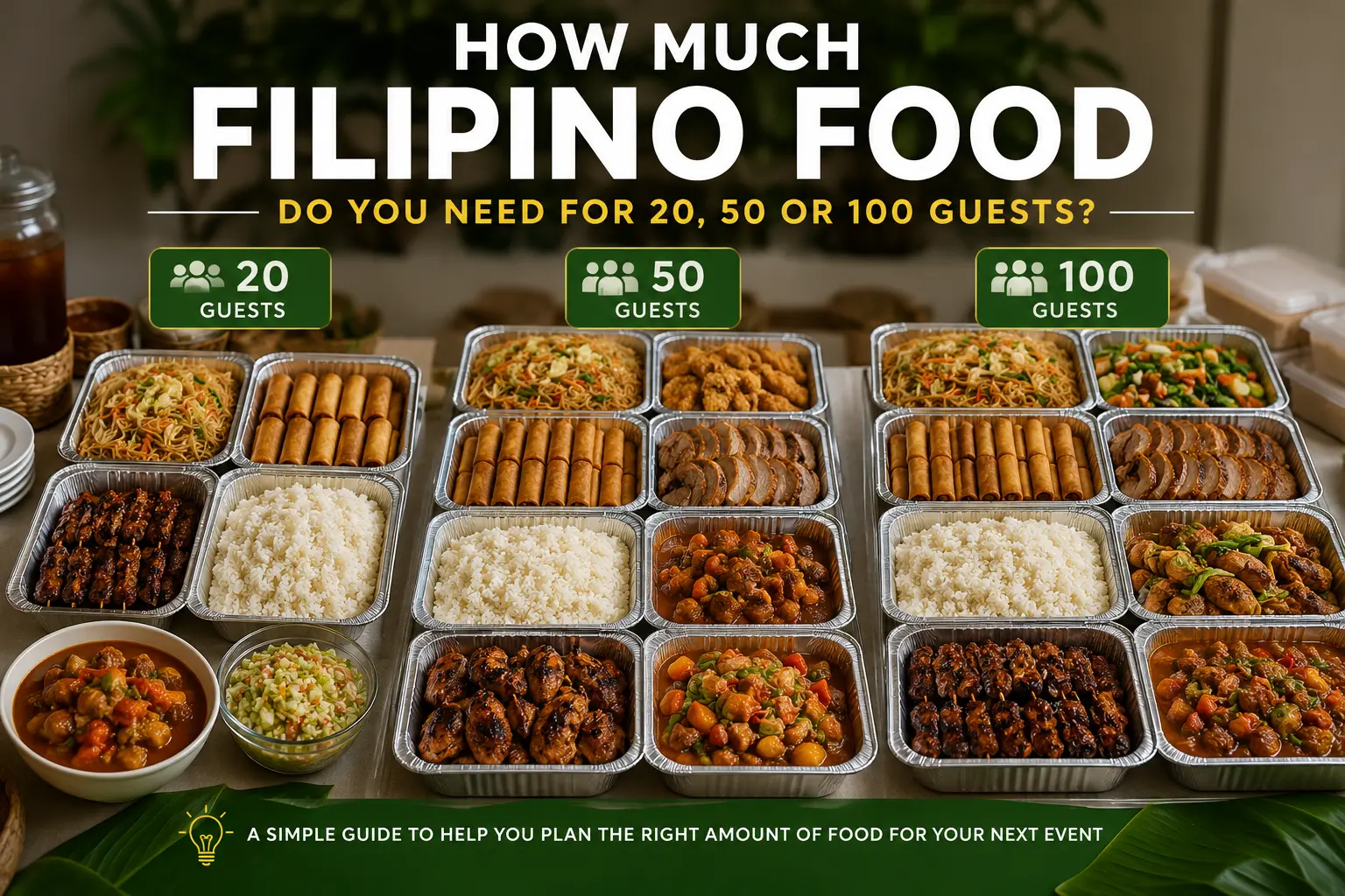 How Much Filipino Food Do You Need for 20, 50 or 100 Guests?